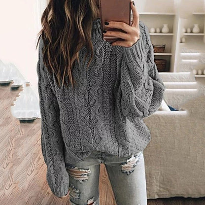 Minimalist Solid Color Knit Sweater – European Street Chic