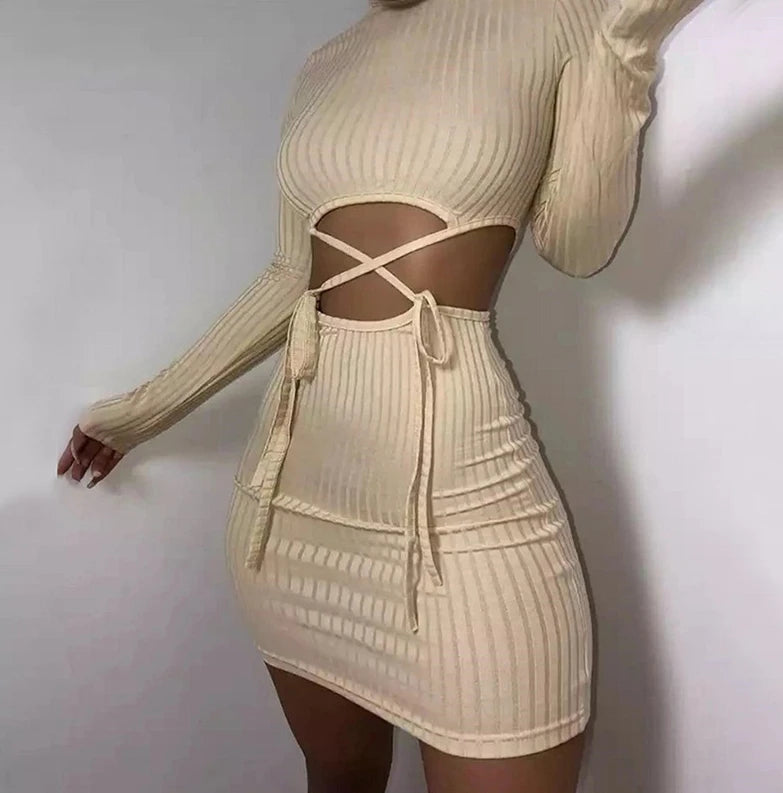 Sleek Silhouette: Long-Sleeve Crop Top & Pencil-Skirt Set