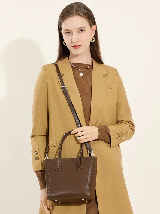 Genuine Leather Bucket Bag Timeless Functional