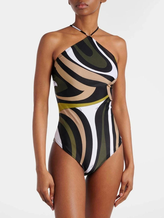 Women's Bandeau Bandage Mid-Waist Bikini Set | Trendy Summer Swimwear 2025