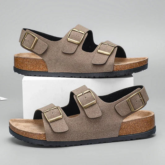 Men’s Casual PU Leather Sandals – Birkenstock-Inspired Summer Slides