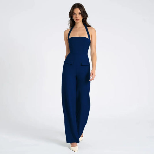 Wide-Leg High-Waist Jumpsuit for Women – Elegant Office & Casual One-Piece Outfit