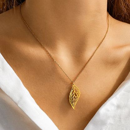 Hollow Leaves Shape Necklaces