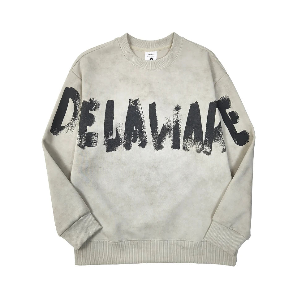 Men’s Graphic Crewneck Sweatshirt – Loose Cotton-Poly Pullover