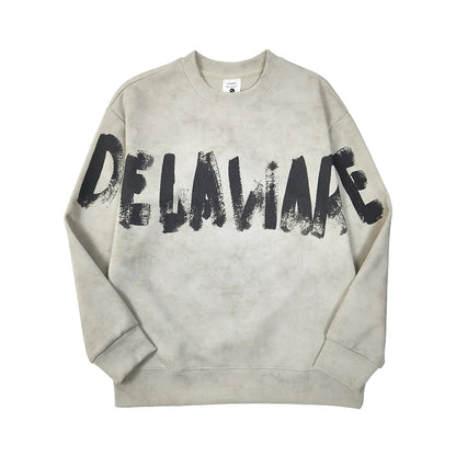 Men’s Graphic Crewneck Sweatshirt – Loose Cotton-Poly Pullover