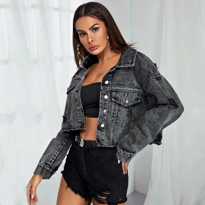 Women’s Casual Denim Jacket – Lightweight Spring & Summer Coats for Women with Pockets