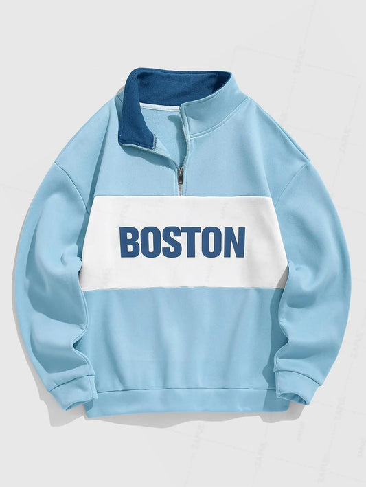 Men's Boston Colorblock Quarter Zip Sweatshirt