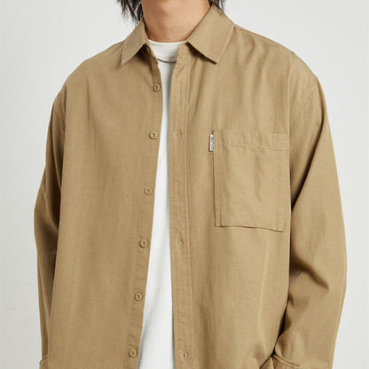 Vintage Streetwear Elegant Solid Brown Mens Coat For Spring Autumn