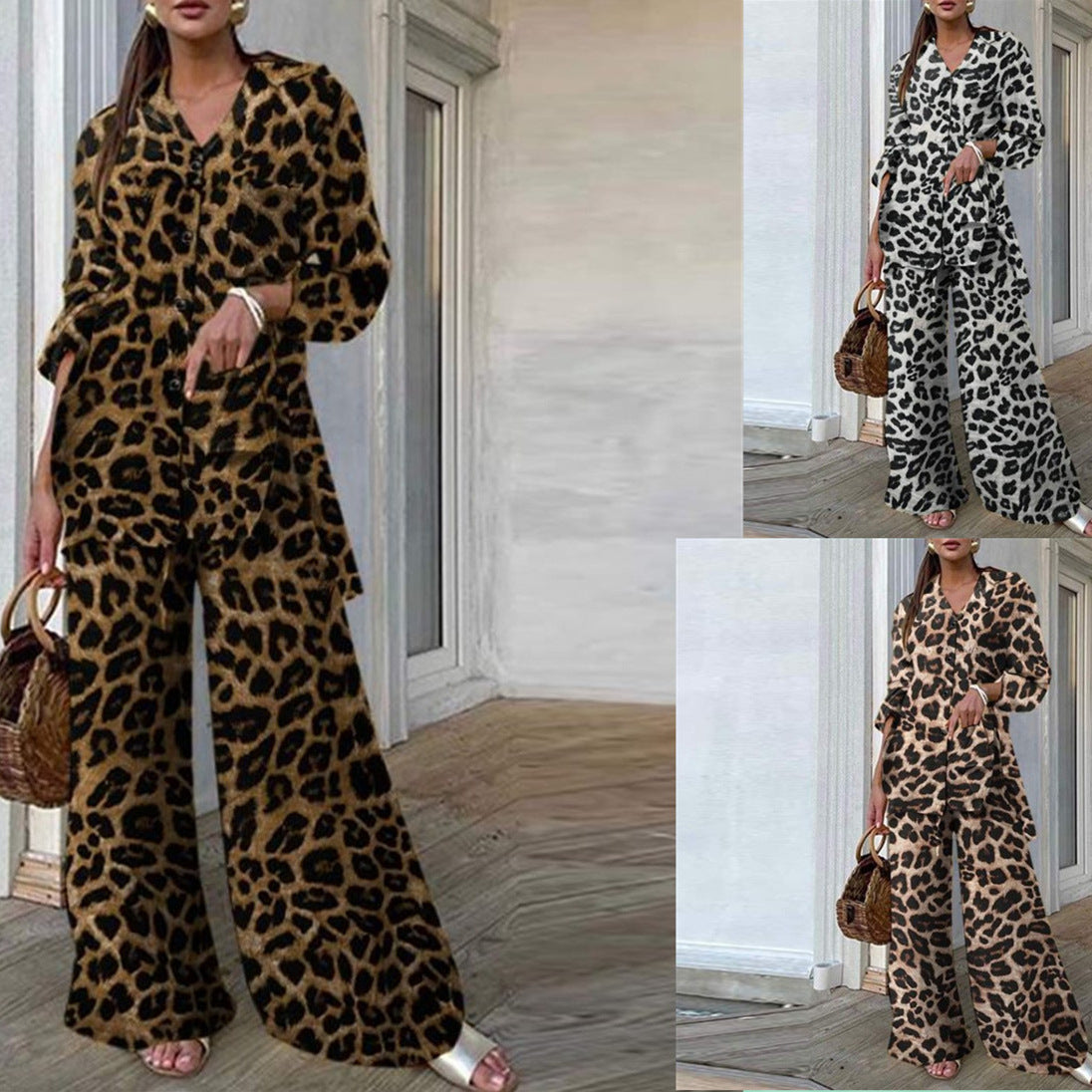 Leopard Print Loose Top & Pants Two-Piece Outfit Set | Bold Style 2025 Aesthetic