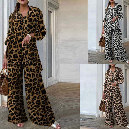 Leopard Print Loose Top & Pants Two-Piece Outfit Set | Bold Style 2025 Aesthetic