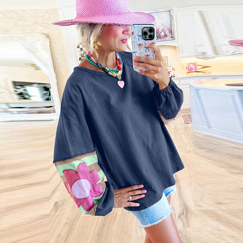 Floral Loose Pullover Sweater – Casual Japanese & Korean Style