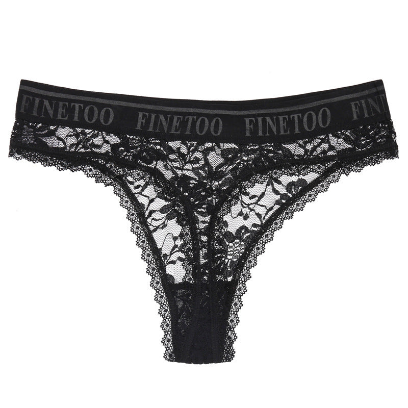 Low-Waist Lace Thong Panties – Cotton-Lined Briefs with Breathable Comfort & Everyday Elegance
