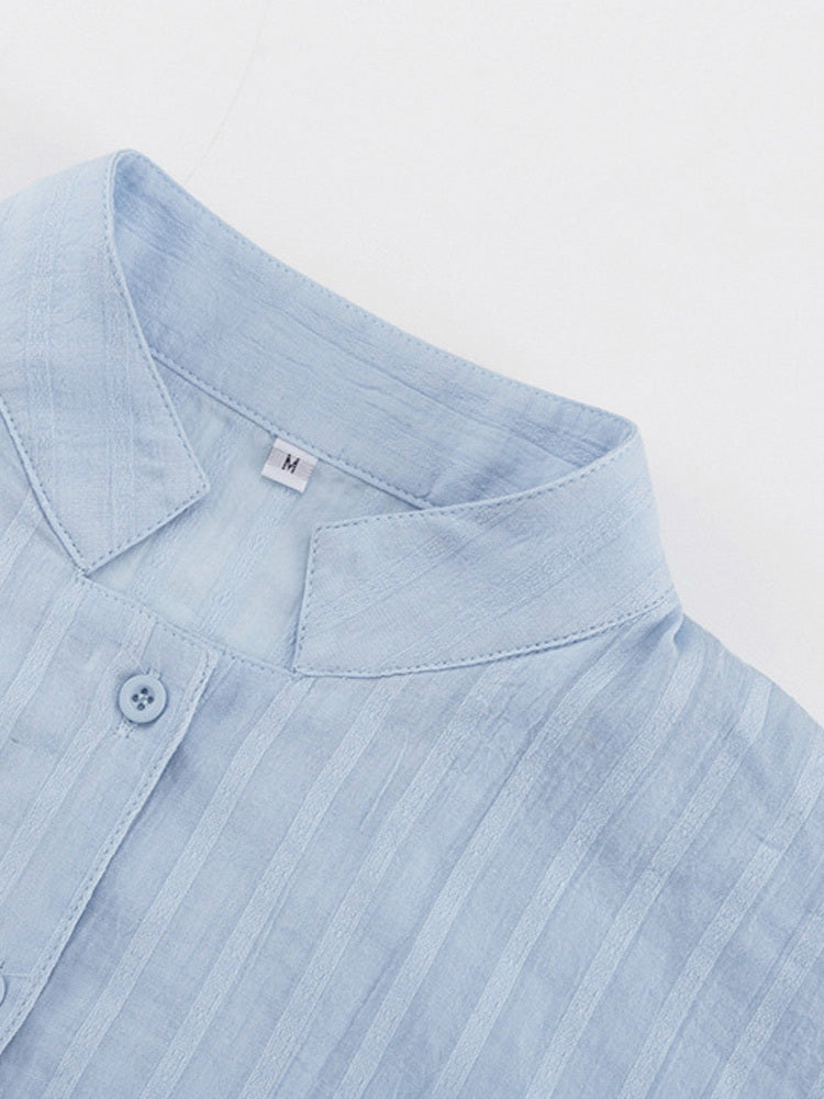 Spring Summer Plaid Lace Up Shirt Short Outfits Set