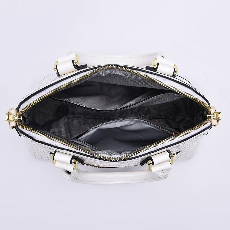 Street-Chic Crossbody Handbag PU Patent Leather Shell