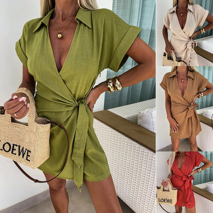 Sporty Turn Down Collar Jumpsuit Casual Streetwear