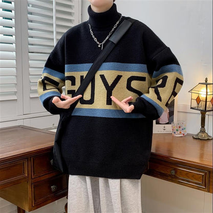 Unisex Thick Turtleneck Pullover – Casual American Style Sweater