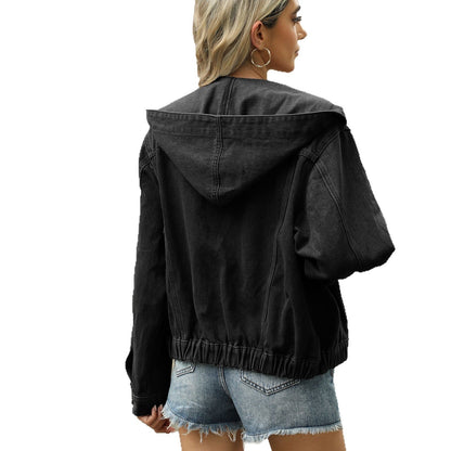 Womens New Sleeveless Denim Hooded Jackets