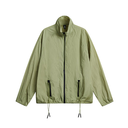 Stand Collar Sun Protection Trip Wear Style Thin Jacket