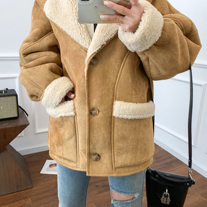Soft Lamb Suede-Inspired Oversized Coat – Coats Outfits Women & Cozy Chic Style
