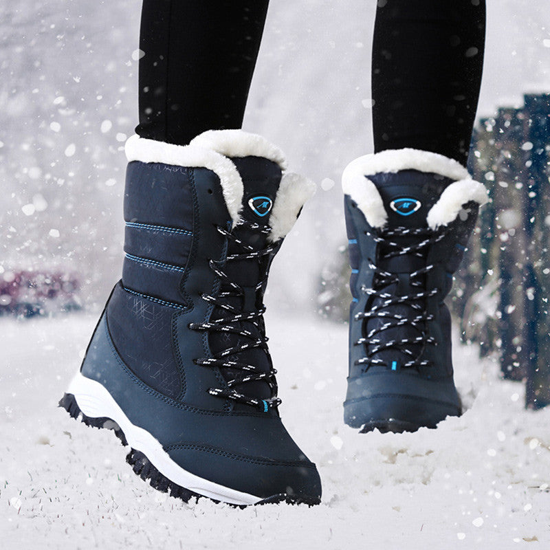 Womens Winter Snow Boots Warm Plush Ankle Boots Fashionable Cold Weather Cotton Shoes For Ladies