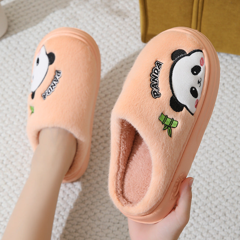 Cute Cartoon Panda Winter Slippers – Cozy Unisex Indoor Footwear for Couples