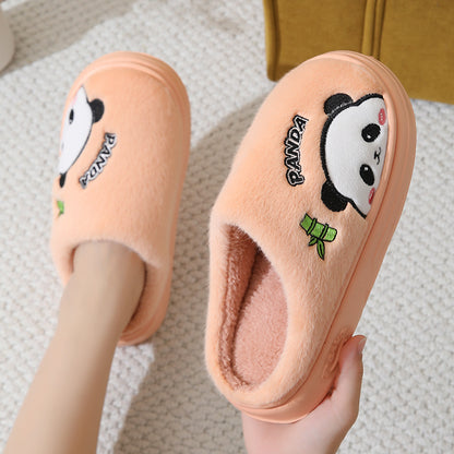 Cute Cartoon Panda Winter Slippers – Cozy Unisex Indoor Footwear for Couples