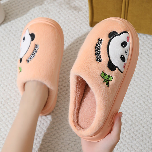 Cute Cartoon Panda Winter Slippers – Cozy Unisex Indoor Footwear for Couples