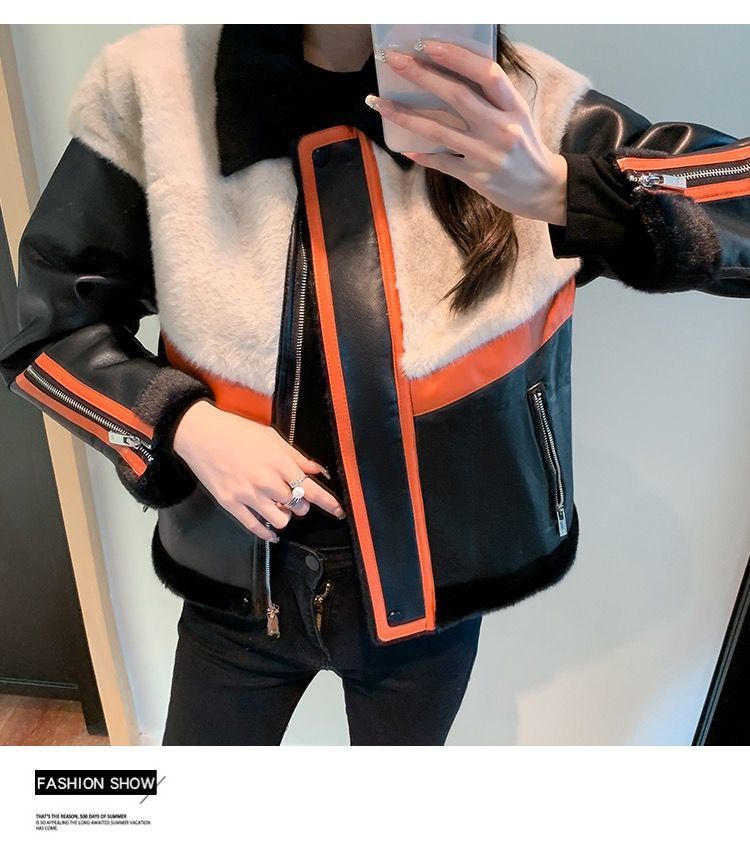 Urban Chic Artificial Mink Leather Fur Motorcycle Jacket – Jackets for Women & Street Style Outfits
