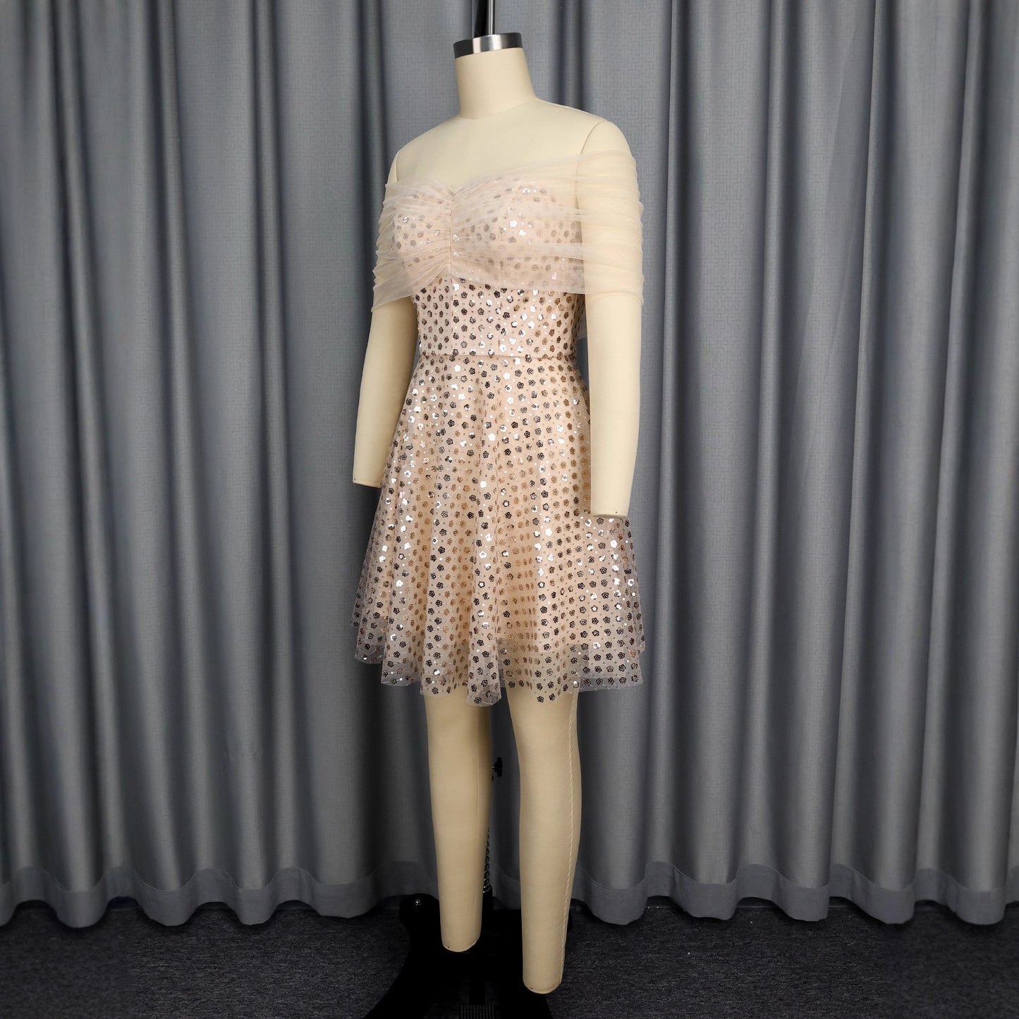 Casual Gray Sleeveless Above Knee Mini Dress