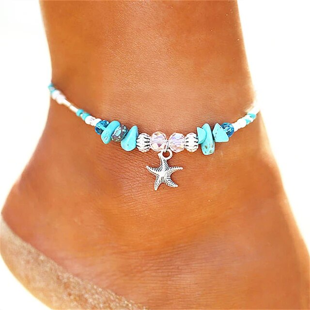 Starfish Beaded Adjustable Ankle Bracelets