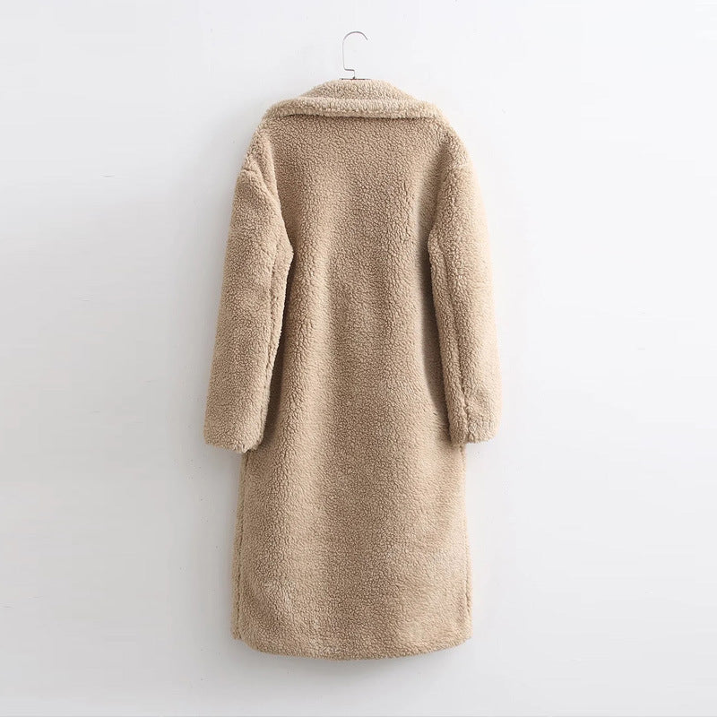 Lamb Wool Fur Profile Long Coat – Long Coats Aesthetic & Elegant Winter Outfits
