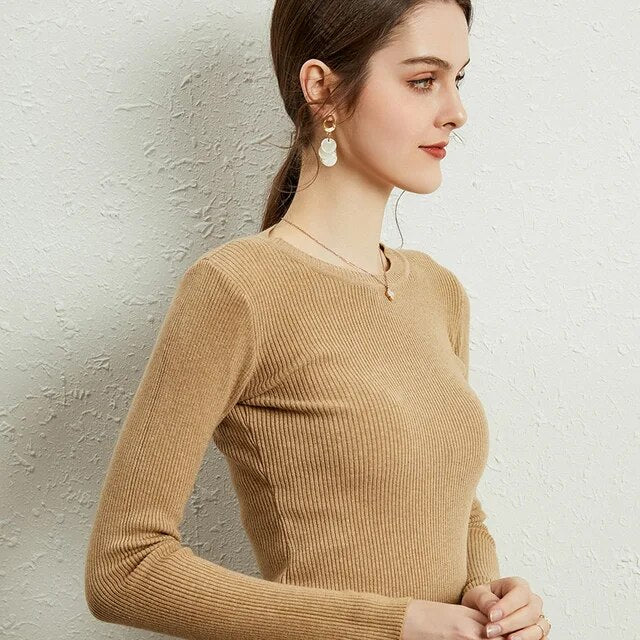 Simple O-Neck Long Sleeve Sweaters