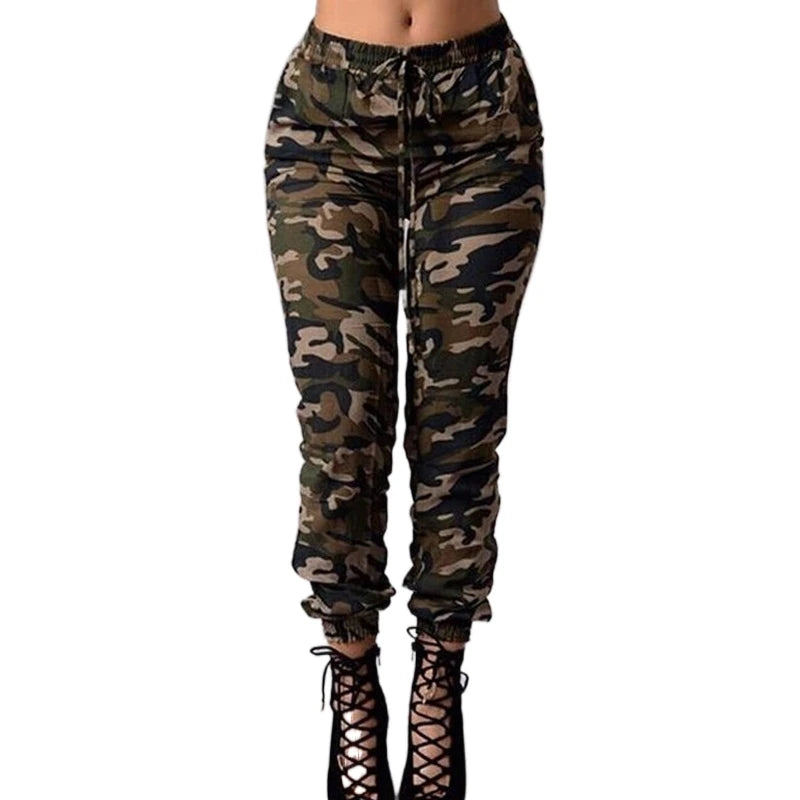XS 8XL Plus Size Elastic Waist Women Camouflage Pants