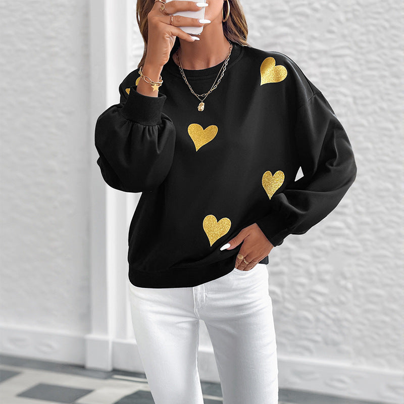Sweet Heart Print Cotton Sweaters – Cozy Love Vibes for Fall & Winter