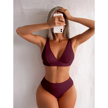 New Sexy Regular High Waist Bathing Suit Bikini Set