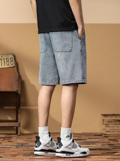 Men Breathable Cotton Knee-Length Big Size Denim Shorts