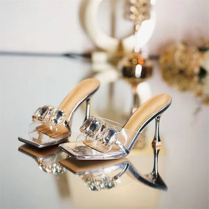 Rhinestone Gem Sexy Transparent Summer Women Shoes