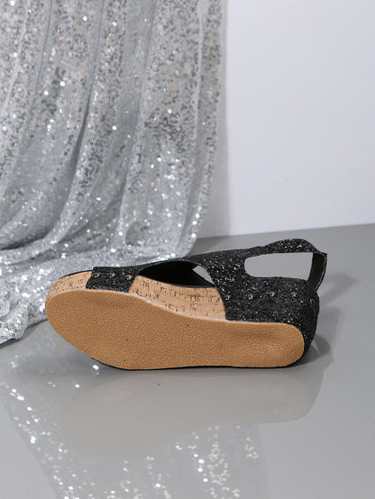 Women Pointed Shiny Rhinestone Elegant Summer Shoes