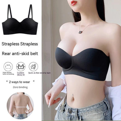 Seamless Strapless Push-Up Bra – Anti-Sagging Comfort for Small Busts