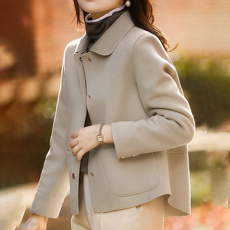 Women Turn Down Collar Hooded Fluffy Outwear Coats