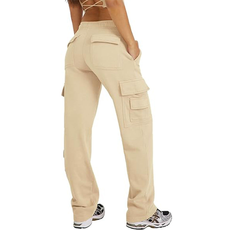 Vintage Pink Wide Leg Cargo Pants Streetwear Casual With Jogger Style