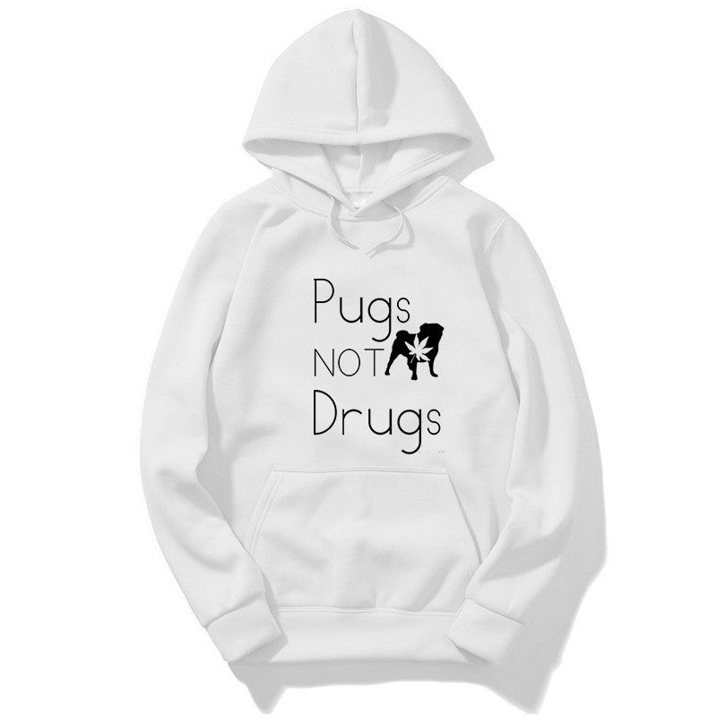Pugs Not Drugs Printed Graphic Hoodies