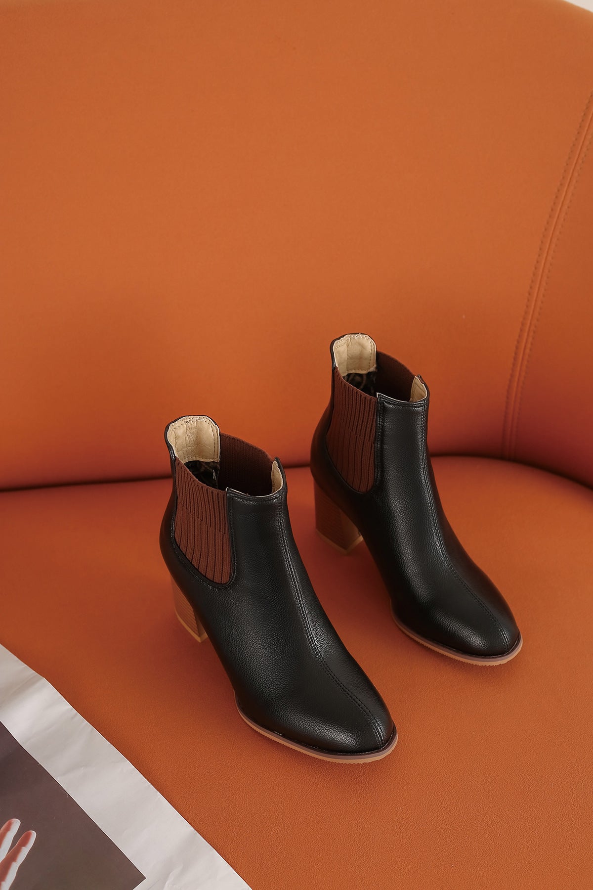 Womens Elastic Band Closure Ankle Boots