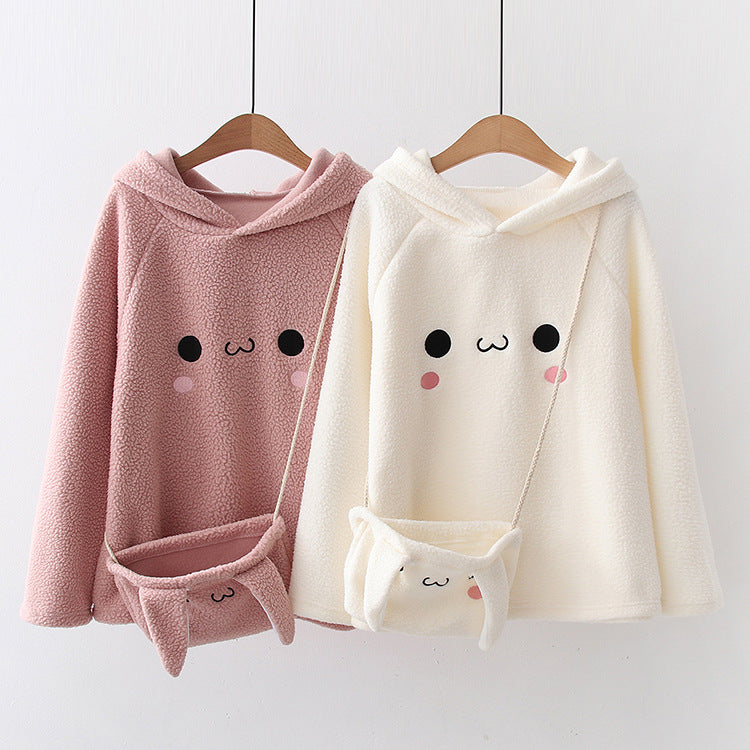 Cashmere Sweater for Women – Japanese Style Cartoon Embroidered Pullover