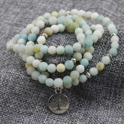 108 Life Tree Bracelet – Natural Stone Beaded Bracelet for Mindfulness & Spiritual Balance