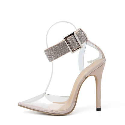Rhinestone Gem Sexy Transparent Summer Women Shoes