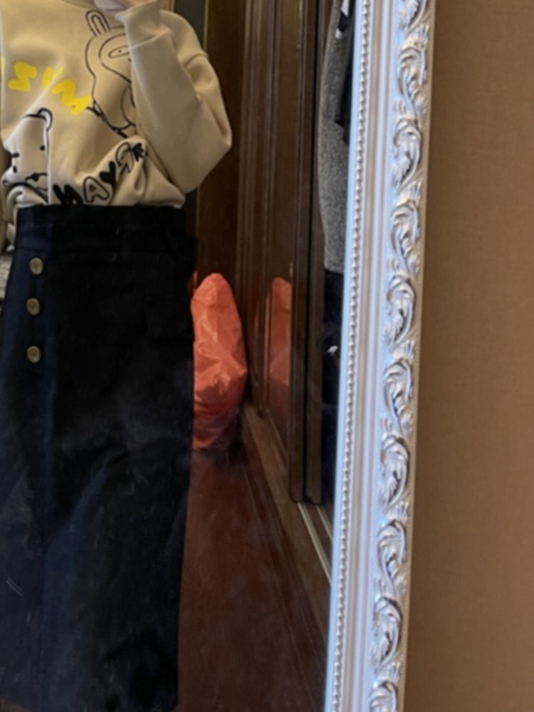 Women’s Cartoon Print Crewneck Sweater – Loose Sweet Style Pullover