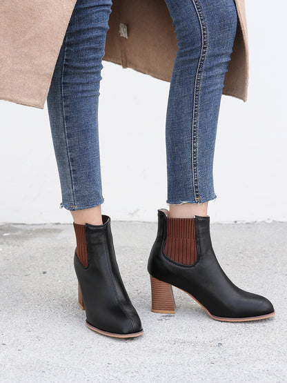 Womens Elastic Band Closure Ankle Boots