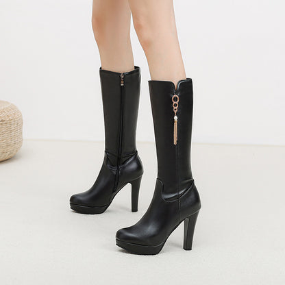 Womens New Elegant Thin Heel Winter Shoes