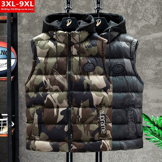 Camouflage Print Puffer Vest Cute Sleeveless Bubble Coats For Women
